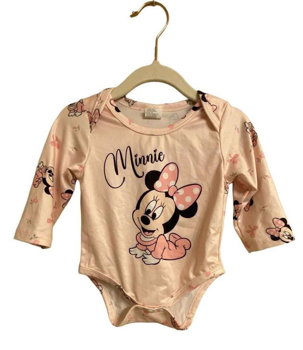 Disney Baby Girls Pink Minnie Mouse Bodysuit, Pants, and Headband Set
